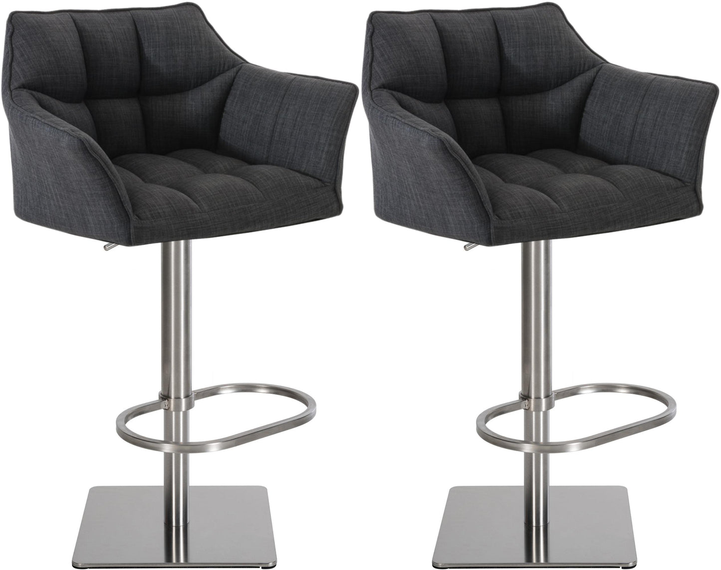 Set de 2 taburete de bar Damaso din material textil