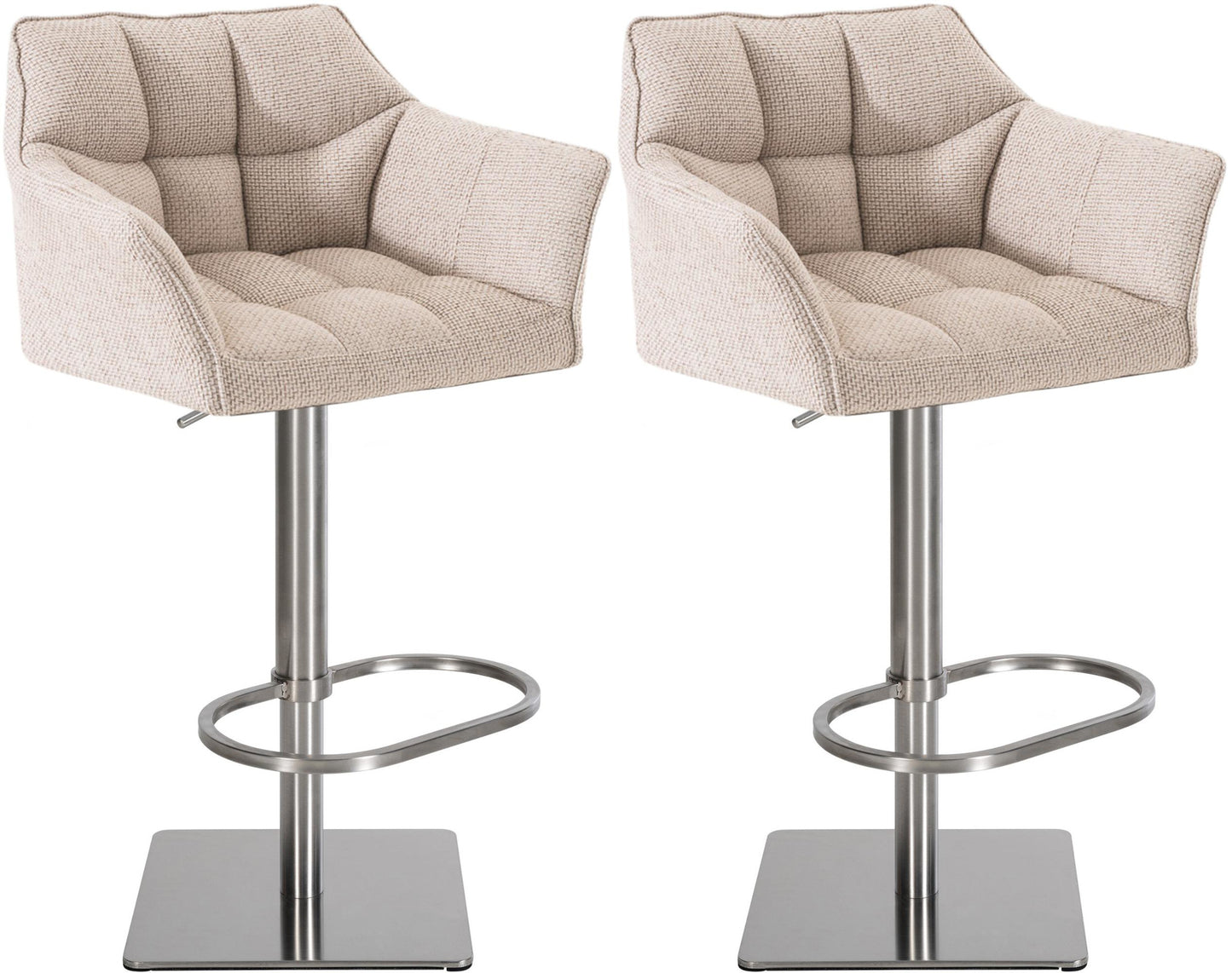 Set de 2 taburete de bar Damaso din material textil