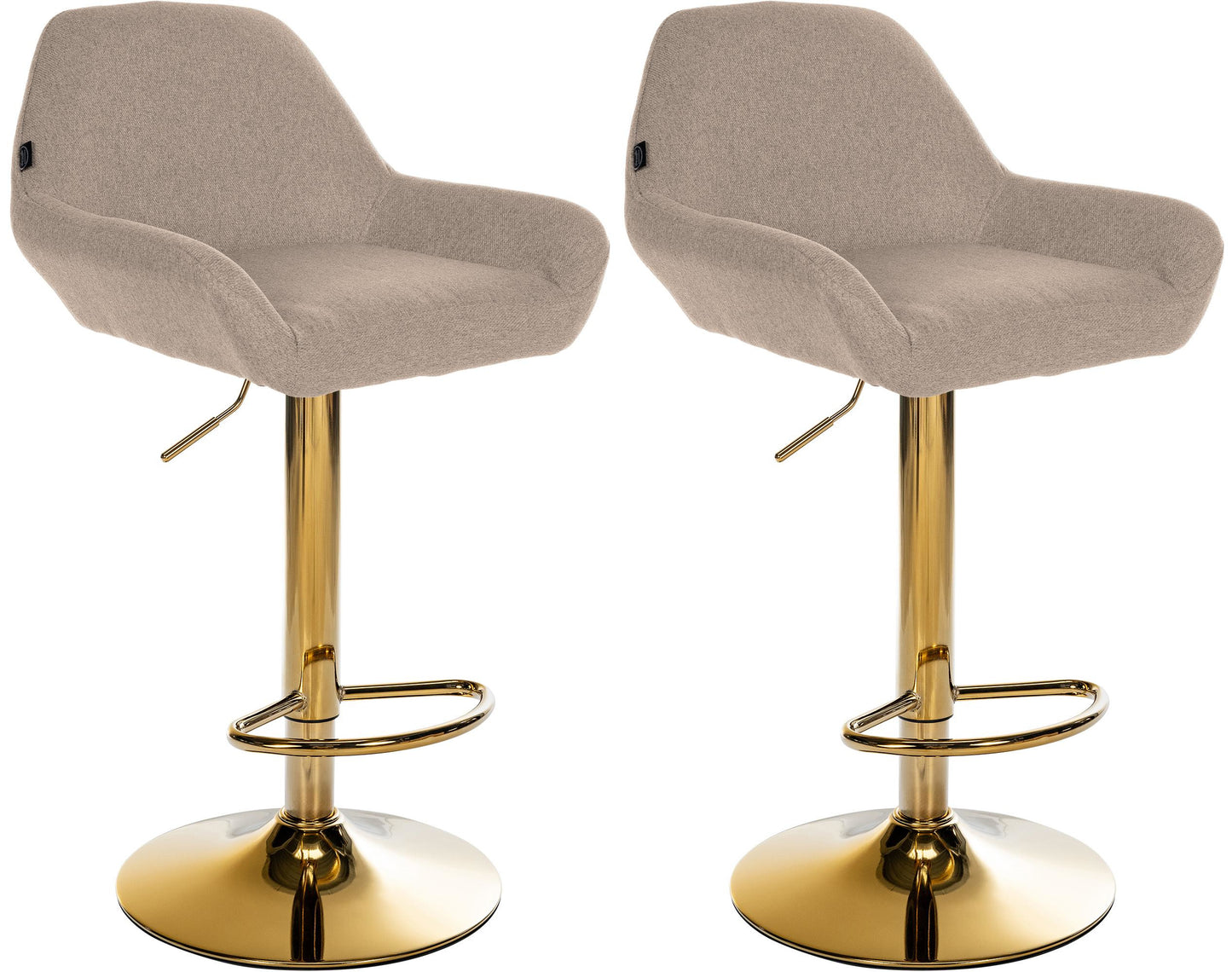 Set de 2 taburete de bar Braga tesatura de aur