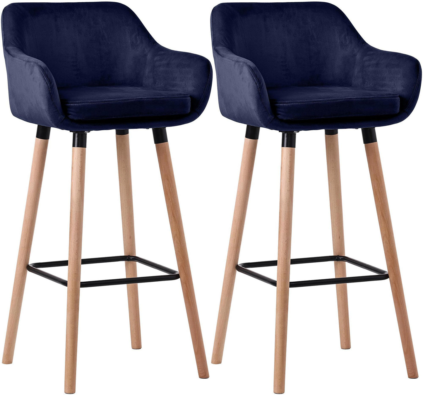 Set de 2 scaune de bar din catifea Grant