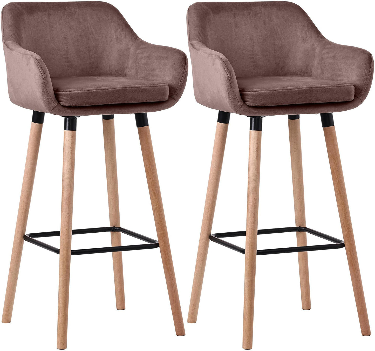 Set de 2 scaune de bar din catifea Grant