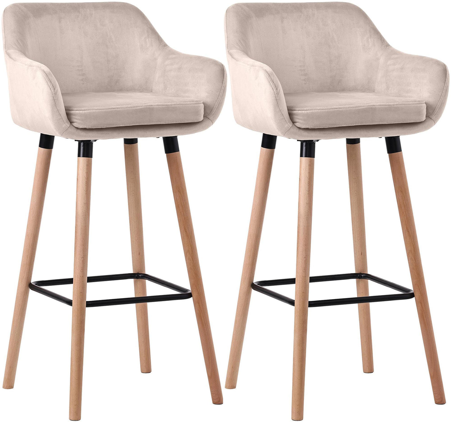 Set de 2 scaune de bar din catifea Grant