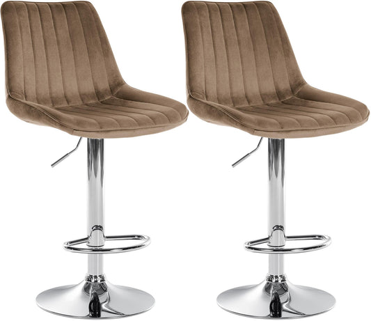 Set de 2 taburete de bar Toni din catifea