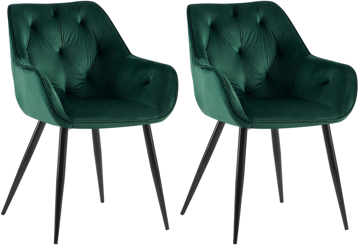 Set de 2 scaune de luat masa Cassis catifea capac