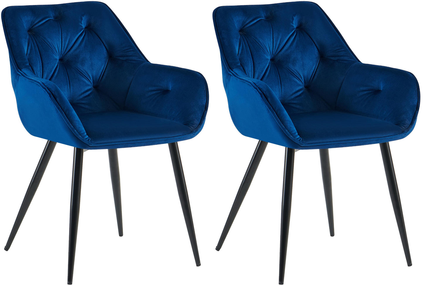 Set de 2 scaune de luat masa Cassis catifea capac