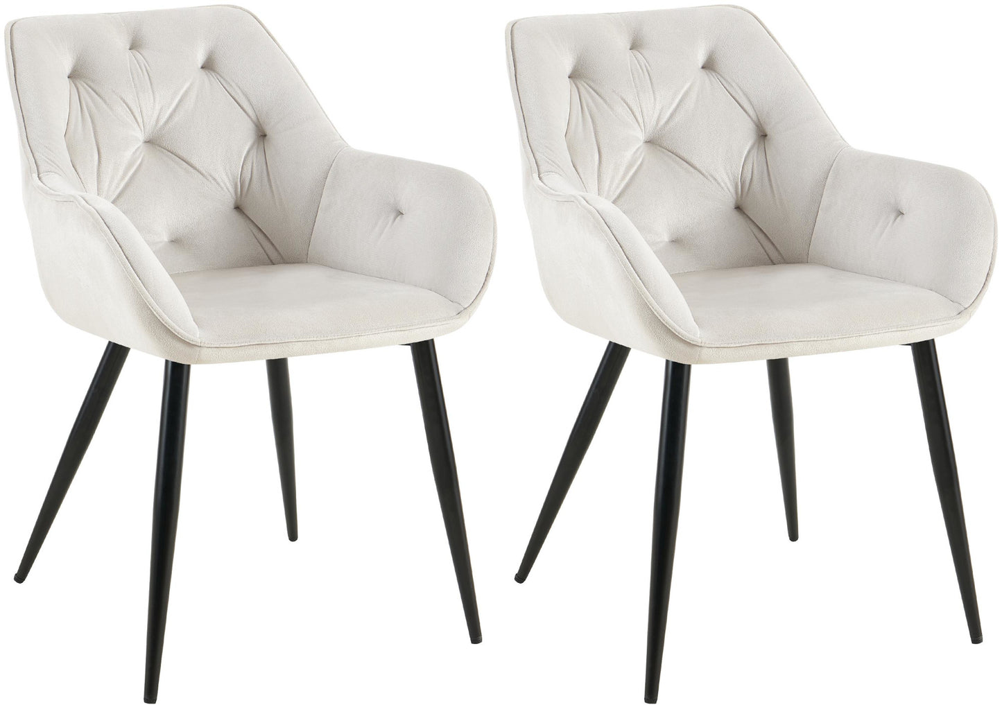 Set de 2 scaune de luat masa Cassis catifea capac