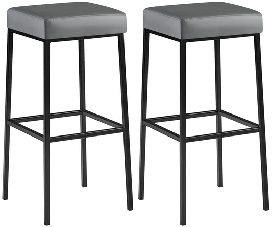 Set de 2 taburete de bar Montreal cu capac din imitație de piele