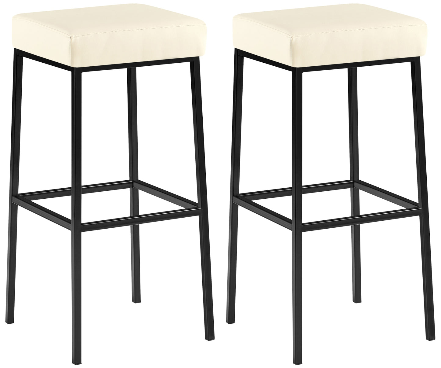 Set de 2 taburete de bar Montreal cu capac din imitație de piele