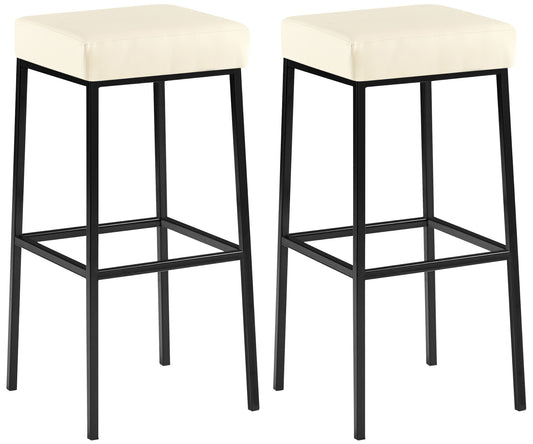 Set de 2 taburete de bar Montreal cu capac din imitație de piele