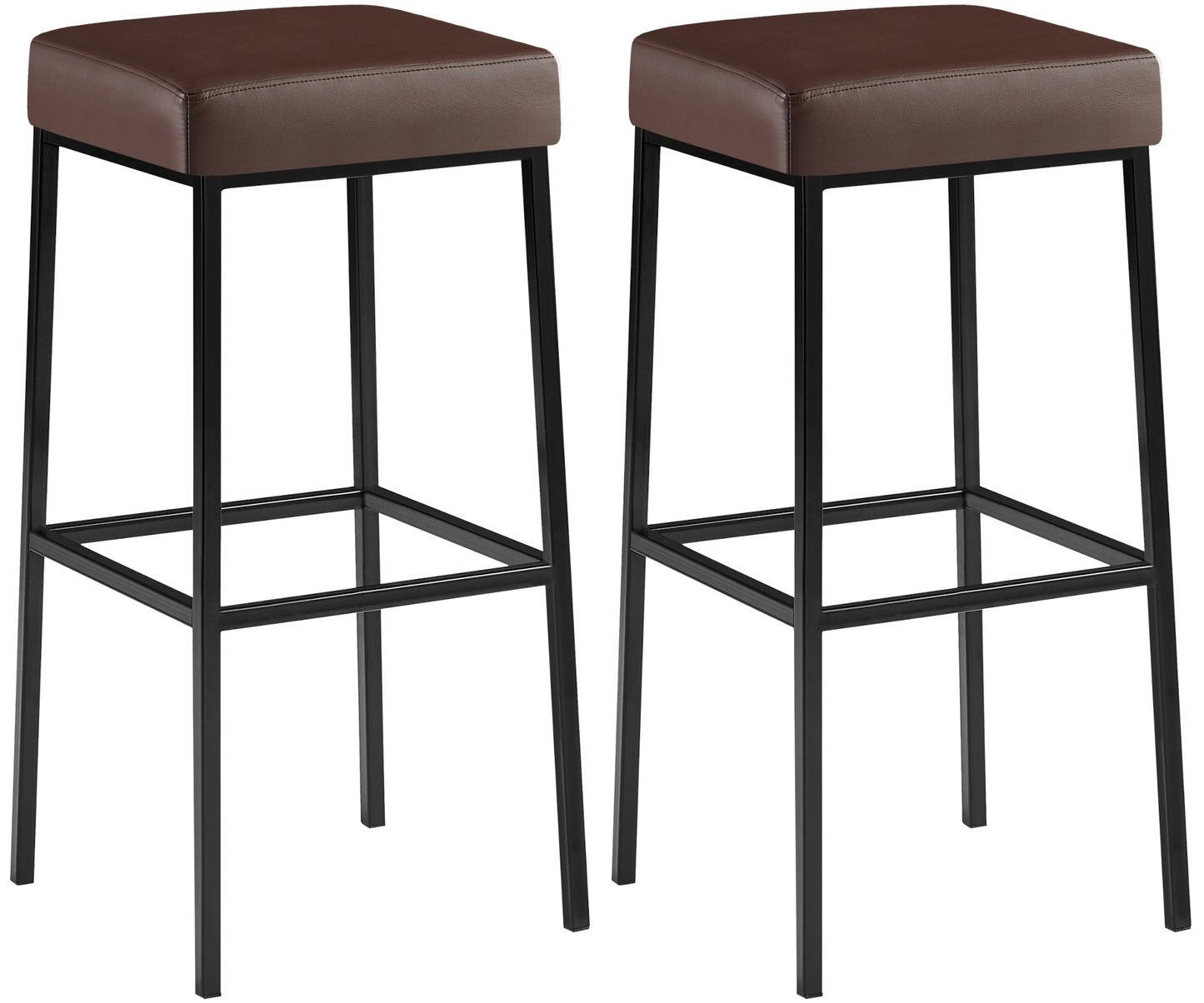 Set de 2 taburete de bar Montreal cu capac din imitație de piele