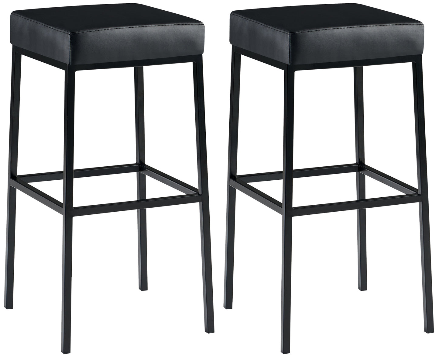 Set de 2 taburete de bar Montreal cu capac din imitație de piele