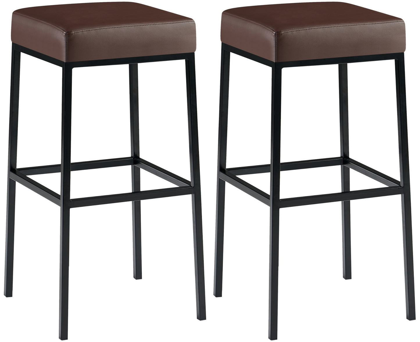 Set de 2 taburete de bar Montreal cu capac din imitație de piele