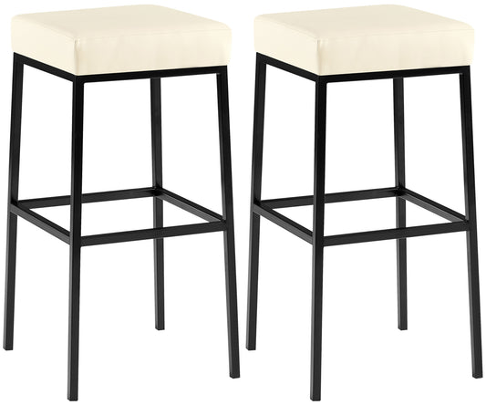 Set de 2 taburete de bar Montreal cu capac din imitație de piele