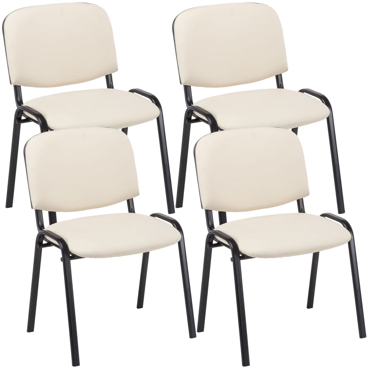 Set de 4 scaune pentru vizitatori Ken imitație de piele