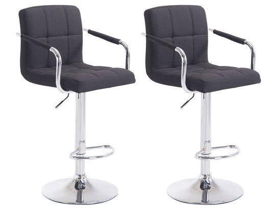 Set de 2 scaune de bar din țesătură Lucy