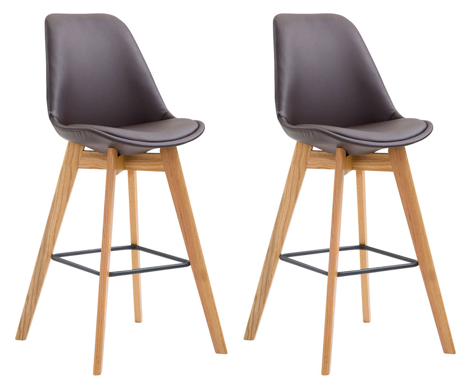 Set de 2 taburete de bar Metz din piele artificială