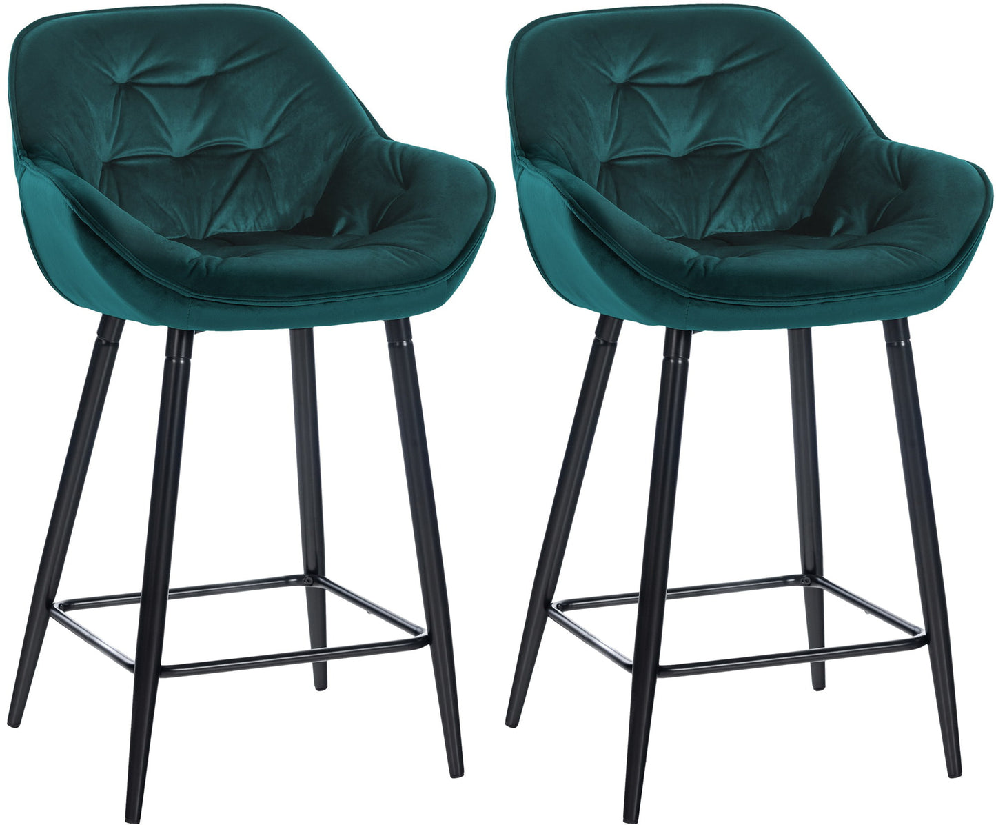 Set de 2 scaune de bar Gibson catifea înălțimea scaunului 76 cm