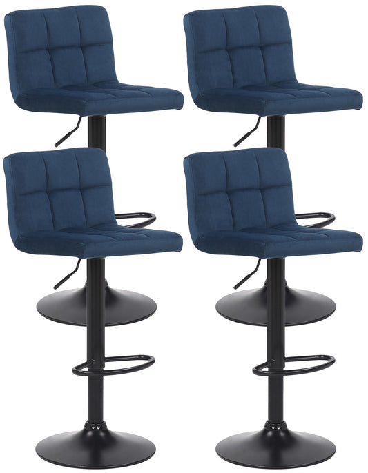 Set de 4 scaune de bar din catifea Feni