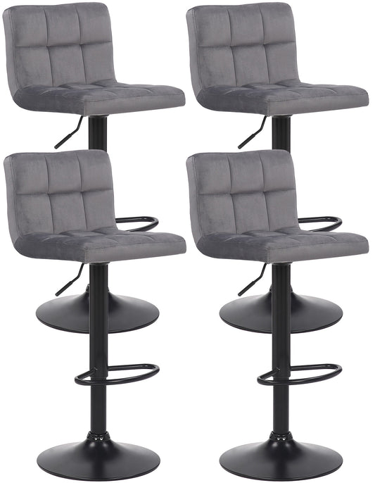 Set de 4 scaune de bar din catifea Feni