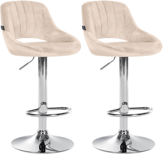 Set de 2 scaune de bar Milet catifea
