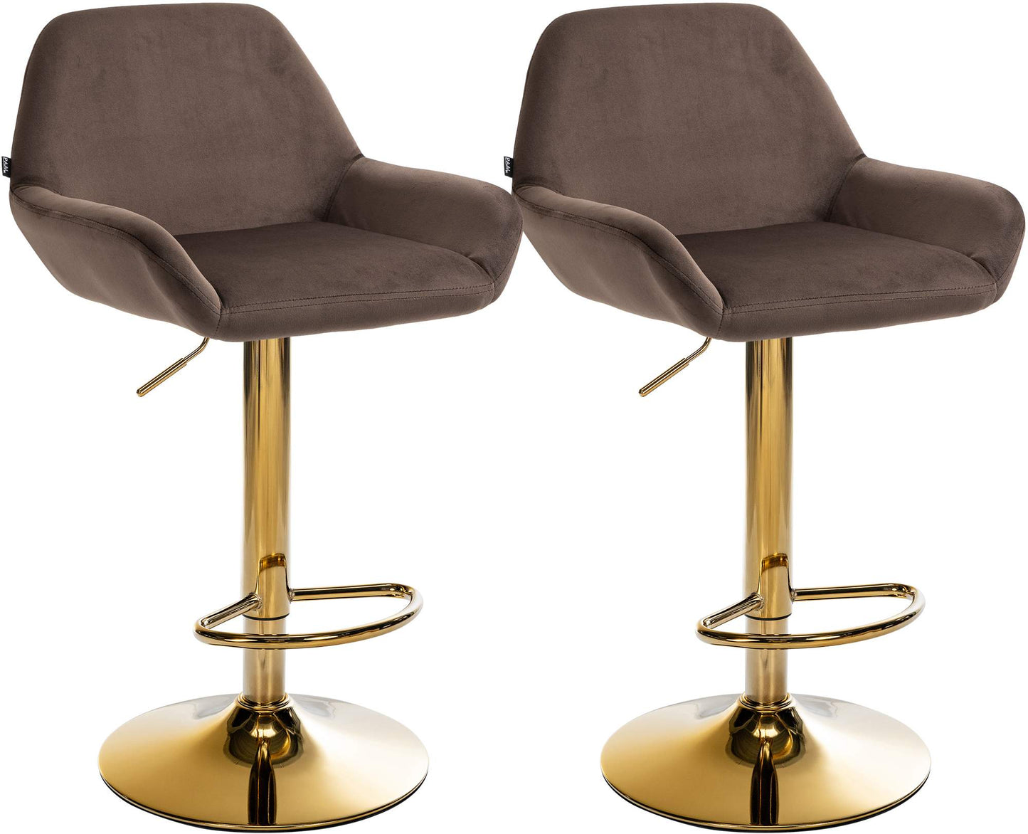 Set de 2 taburete de bar Braga catifea aurie