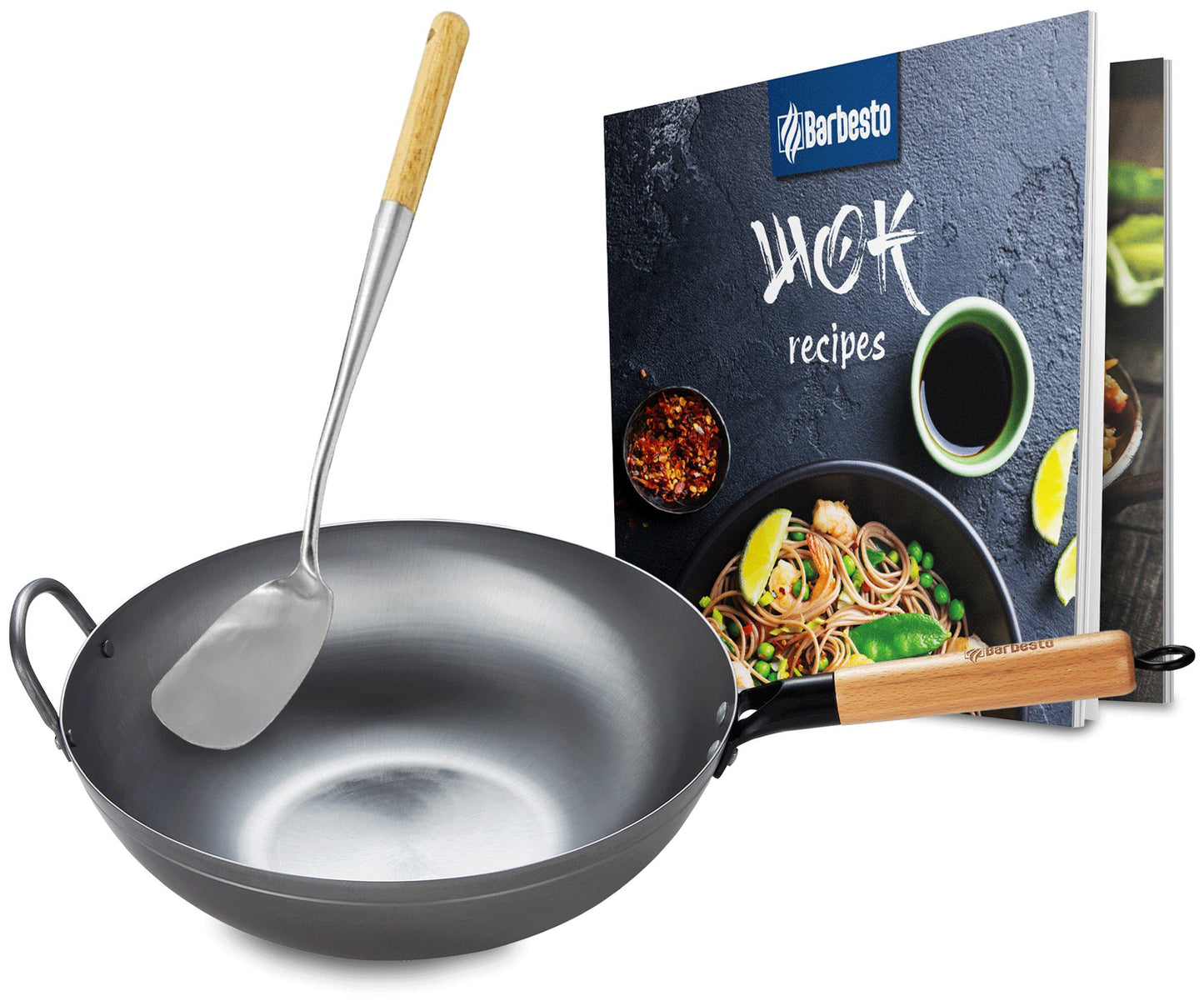 Set wok din oțel carbon