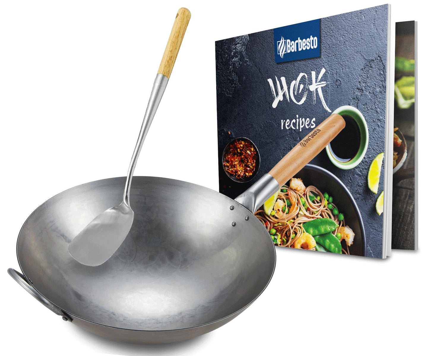 Set wok din oțel carbon