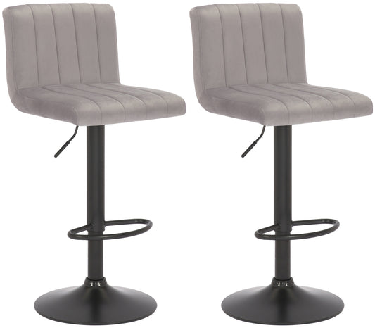 Set de 2 scaune de bar din catifea Jamie