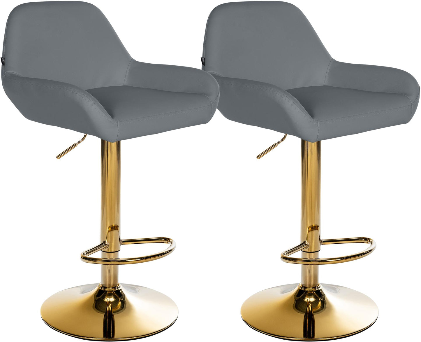 Set de 2 taburete de bar din piele artificială aurie Braga