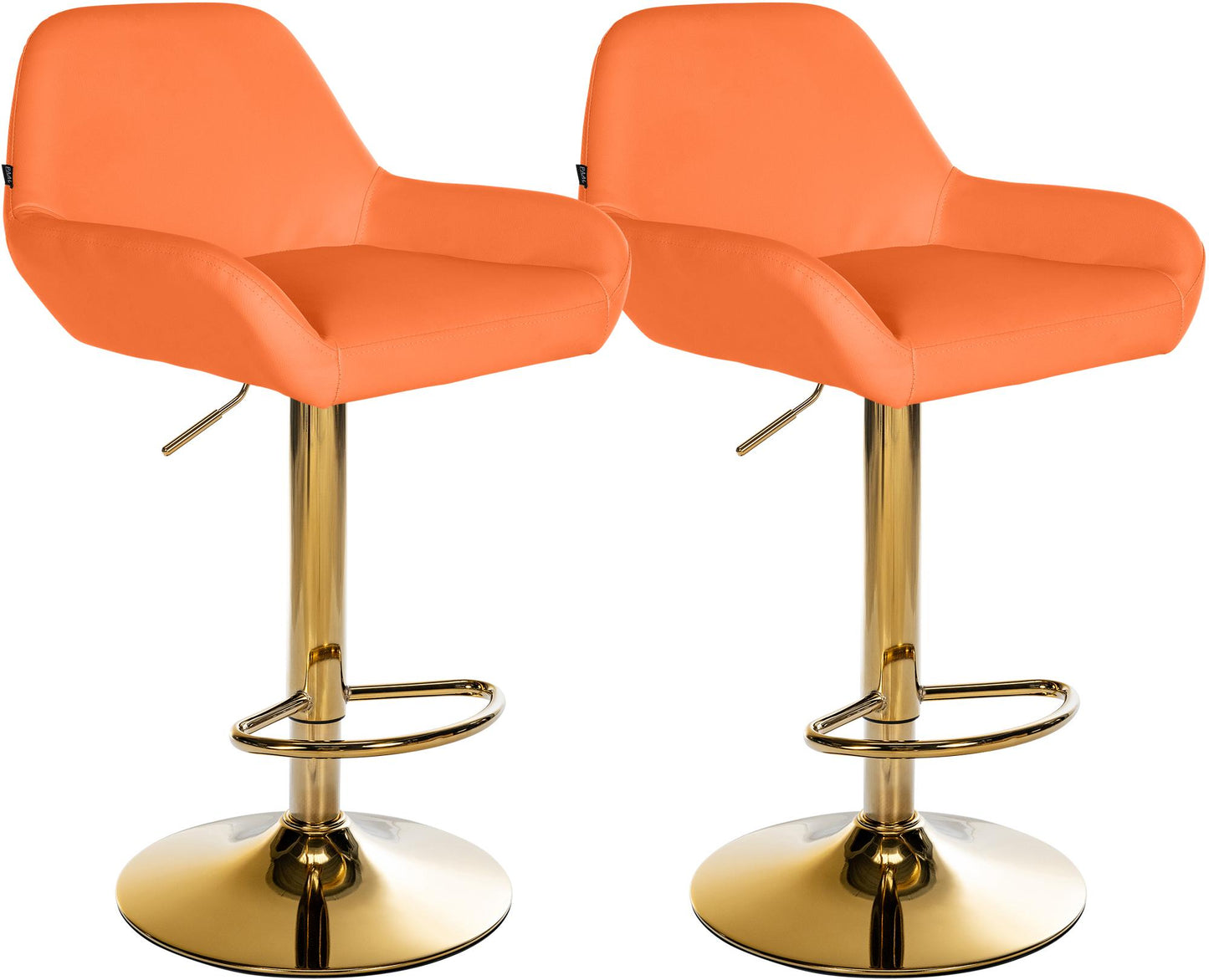 Set de 2 taburete de bar din piele artificială aurie Braga