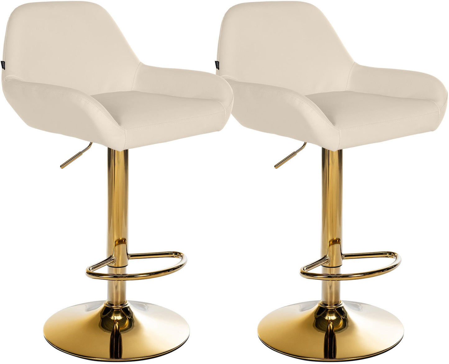 Set de 2 taburete de bar din piele artificială aurie Braga