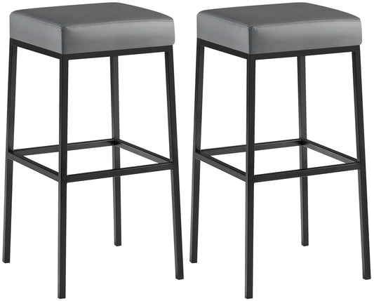 Set de 2 taburete de bar Montreal cu capac din imitație de piele