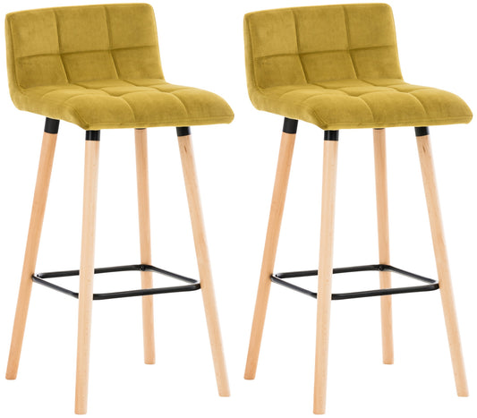 Set de 2 scaune de bar Lincoln din catifea